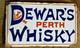 Vintage Original Old Porcelain Enamel Sign Dewar's Perth Whisky Very Rare 1910