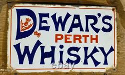 Vintage Original Old Porcelain Enamel Sign Dewar's Perth Whisky Very Rare 1910