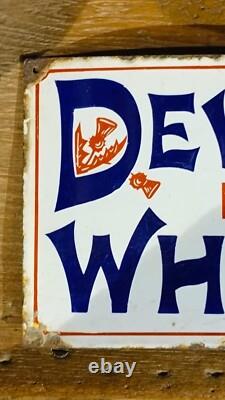 Vintage Original Old Porcelain Enamel Sign Dewar's Perth Whisky Very Rare 1910