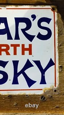 Vintage Original Old Porcelain Enamel Sign Dewar's Perth Whisky Very Rare 1910
