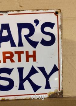 Vintage Original Old Porcelain Enamel Sign Dewar's Perth Whisky Very Rare 1910