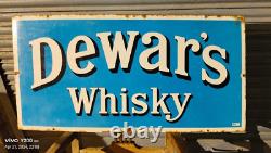 Vintage Original Old Porcelain Enamel Sign Dewar's Whisky Rare Collectible 1930