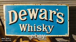 Vintage Original Old Porcelain Enamel Sign Dewar's Whisky Rare Collectible 1930