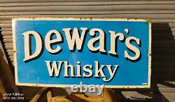 Vintage Original Old Porcelain Enamel Sign Dewar's Whisky Rare Collectible 1930