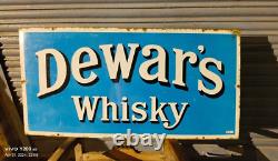 Vintage Original Old Porcelain Enamel Sign Dewar's Whisky Rare Collectible 1930