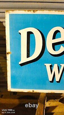 Vintage Original Old Porcelain Enamel Sign Dewar's Whisky Rare Collectible 1930