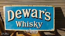 Vintage Original Old Porcelain Enamel Sign Dewar's Whisky Rare Collectible 1930