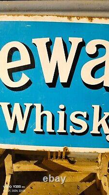 Vintage Original Old Porcelain Enamel Sign Dewar's Whisky Rare Collectible 1930