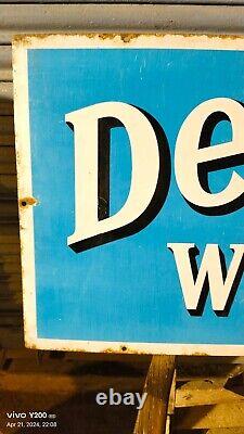 Vintage Original Old Porcelain Enamel Sign Dewar's Whisky Rare Collectible 1930
