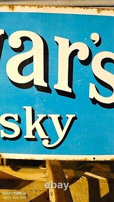 Vintage Original Old Porcelain Enamel Sign Dewar's Whisky Rare Collectible 1930