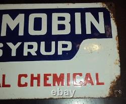 Vintage Original Porcelain Enamel Sign Hemobin Syrup Bengal Chemical Rare 1940