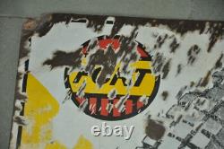 Vintage Original Rare Early Fort Dunlop Tyre Ad Porcelain Enamel Sign Board