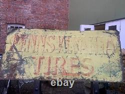 Vintage Original Rare Pennsylvania Tires Advertising Sign