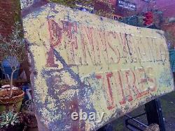 Vintage Original Rare Pennsylvania Tires Advertising Sign