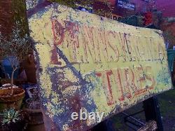 Vintage Original Rare Pennsylvania Tires Advertising Sign