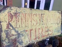 Vintage Original Rare Pennsylvania Tires Advertising Sign