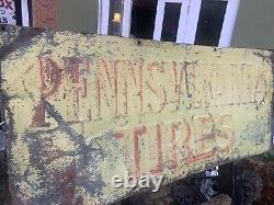 Vintage Original Rare Pennsylvania Tires Advertising Sign