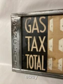 Vintage Original Rare Sinclair Gasoline Price Chart Sign Gas Pump