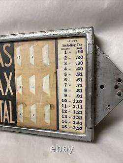 Vintage Original Rare Sinclair Gasoline Price Chart Sign Gas Pump
