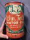 Vintage Original Wm. Tell RARE 5 Quart Motor Oil Graphic Can Canfield Oil Co