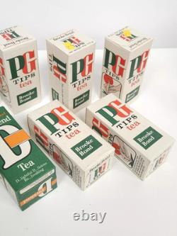 Vintage PG Tips Tea Boxes Unopened Advertising + Brooke Bond D Rare Packaging