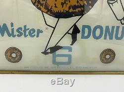 Vintage Pam Lighted Advertising Mister Donut Clock Very Rare Estate Find