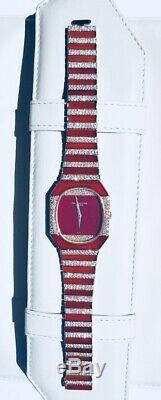 Vintage Patek Philippe 18K Gold Ruby Diamonds Watch 1971 Very Rare