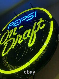 Vintage Pepsi On Draft Neon Sign Working! Rare All Original