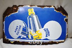 Vintage Philips Electric Bulb Lamp Sign Board Porcelain Enamel Advertising Rare