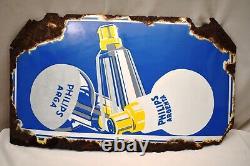 Vintage Philips Electric Bulb Lamp Sign Board Porcelain Enamel Advertising Rare