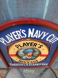 Vintage Player's Navy Cut Cigarettes & Tobacco Wooden Advertising Sign RARE