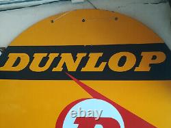 Vintage Porcelain Enamel Sign Board Dunlop Tyres Multicolour Rare Collectible