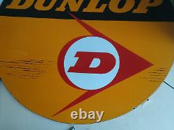 Vintage Porcelain Enamel Sign Board Dunlop Tyres Multicolour Rare Collectible