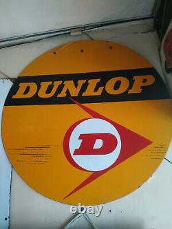 Vintage Porcelain Enamel Sign Board Dunlop Tyres Multicolour Rare Collectible