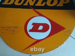 Vintage Porcelain Enamel Sign Board Dunlop Tyres Multicolour Rare Collectible