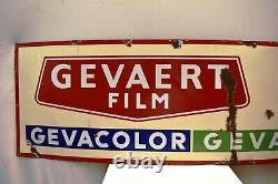 Vintage Porcelain Enamel Sign Board Gevaert Film Camera Gevacolor Gevapan Rare