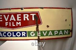 Vintage Porcelain Enamel Sign Board Gevaert Film Camera Gevacolor Gevapan Rare