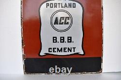 Vintage Porcelain Enamel Sign Board Portland Acc B.b.b. Cement Advertising Rare