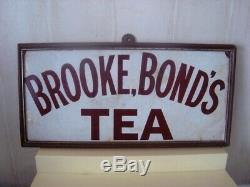 Vintage Porcelain Enamel Sign Brooke Bonds Tea Original Old Rare Advertising