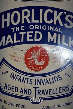 Vintage Porcelain Enamel Sign Horlick's The Original Malted Milk England Rare