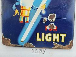 Vintage Porcelain Enamel Sign Philips Light Tubes And Bulbs Netherland Rare 1940