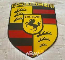 Vintage Porsche Porcelain Sign, Dealership, Gas, Oil, Stuttgart Germany, Rare