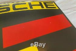 Vintage Porsche Porcelain Sign, Dealership, Gas, Oil, Stuttgart Germany, Rare