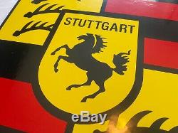 Vintage Porsche Porcelain Sign, Dealership, Gas, Oil, Stuttgart Germany, Rare