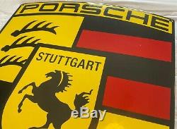 Vintage Porsche Porcelain Sign, Dealership, Gas, Oil, Stuttgart Germany, Rare