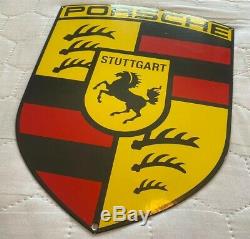 Vintage Porsche Porcelain Sign, Dealership, Gas, Oil, Stuttgart Germany, Rare