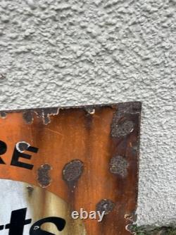 Vintage Pratts Golden Pump Original Enamel Petrol Advertising Sign HUGE RARE