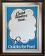 Vintage Quicks For Ford Advertisment Mirror. Quick Thinkers Think. RARE FIND