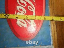 Vintage RARE 1937 DRINK COCA COLA COKE PINUP GIRL Advertising Cardboard SIGN