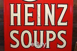 Vintage RARE 1939 HEINZ SOUPS 2 Minute Service Painted Tin Sign HUGE 54 X 30